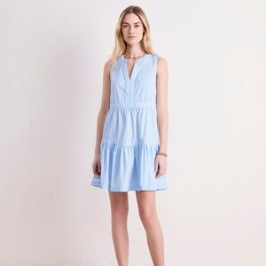 Vineyard Vines Tilly Harbor Tiered Dress Tide Blue Seersucker 3X NWT MSRP $178
